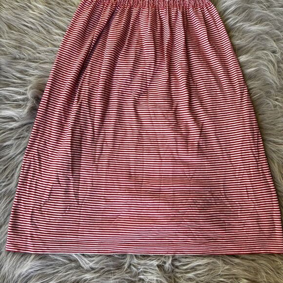 ANGIE Dress Sz S Red White Stripes Strapless Dress Midi Length Summer Tube Top - Picture 3 of 11